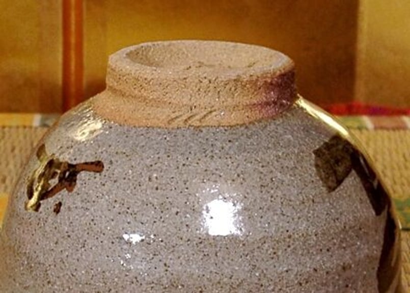 唐津焼 汲古窯 峰松義人 作 雪月花・茶人花押 茶碗 共箱 無傷 保証 