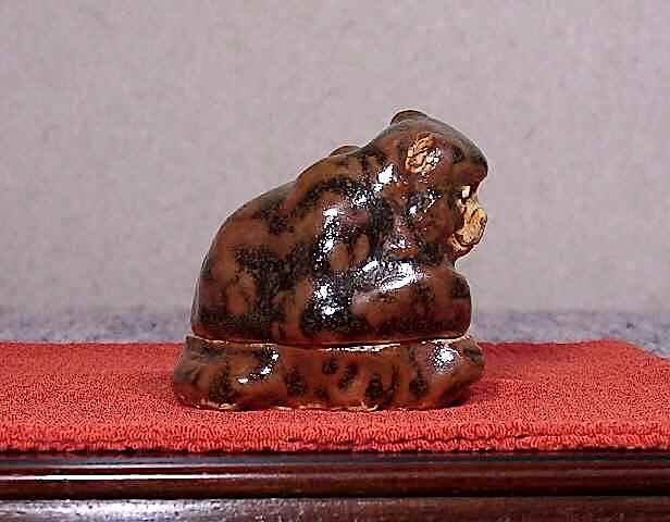 【初回限定お試し価格】 香合 猿 作 松村秀太郎 富山 彫塑 無傷 STORES | 保証。 共箱 工芸品
