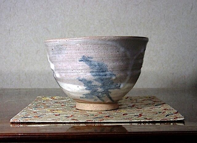 常滑焼 磯村白斎（初代）作 勅題・朝晴雪（大正八年）茶碗 無傷 共箱