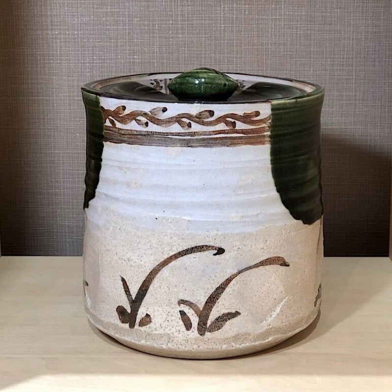 織部焼 清水茂生作 織部 水指 無傷保証 共箱 古物. | STORESショップARIKA