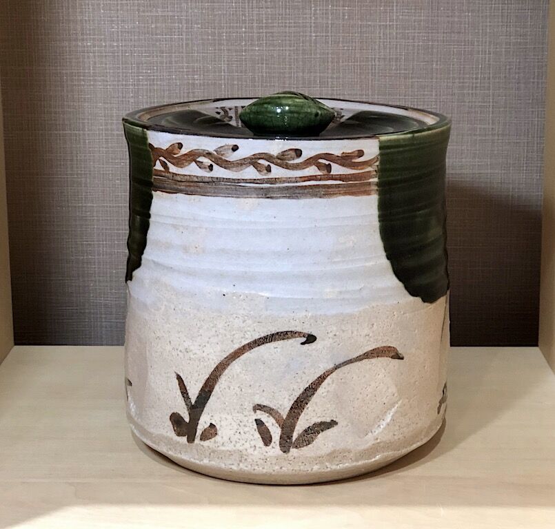 織部焼 清水茂生作 織部 水指 無傷保証 共箱 古物. | STORESショップARIKA