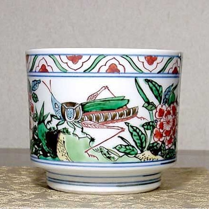 九谷焼 宮永東山（初代）作 九谷大聖寺焼 火入 在銘 無傷 桐箱用心