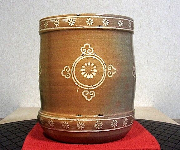 八幡窯 堀野証嗣 作 御本 狂言袴 水指 無傷 共箱 保証。 | STORES