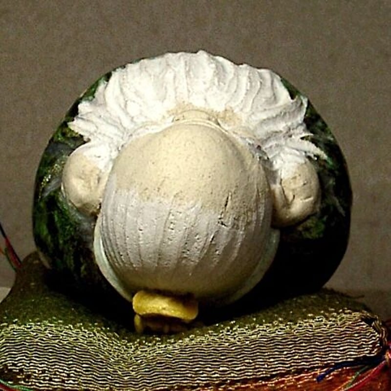 京焼・清水焼 村田陶苑 作 色絵 寿老香合 共箱 無傷 保証