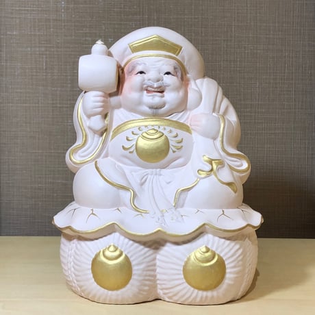 京焼・清水焼　初代 村田陶苑 作　色絵　招福 大黒天像　共箱　無傷。 京焼・清水焼 初代 村田陶苑 作 色絵 招福 大黒天像 共箱 無傷。 京焼