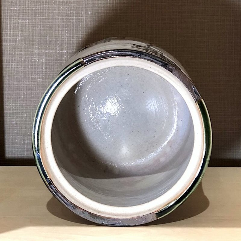 織部焼 清水茂生作 織部 水指 無傷保証 共箱 古物. | STORESショップARIKA