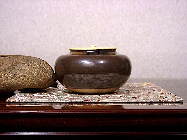 京焼・清水焼　橋本永豊 作「さが」茶入　２点　無傷　仕覆　箱保護　保証。 original