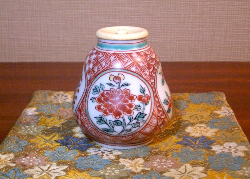 清水六兵衛染付香合共箱