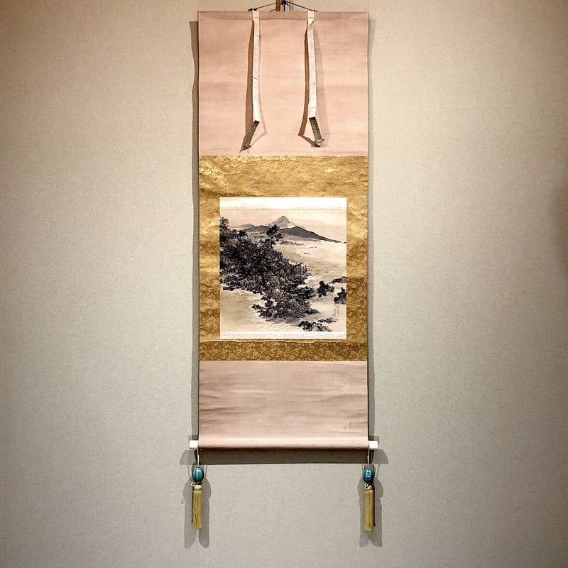 掛軸 水墨画 作者確認中 落款「松亭」朱印譜 共箱(箱書無)状態 掛軸 水墨画 作者確認中 落款「松亭」朱印譜 共箱(箱書無)状態
