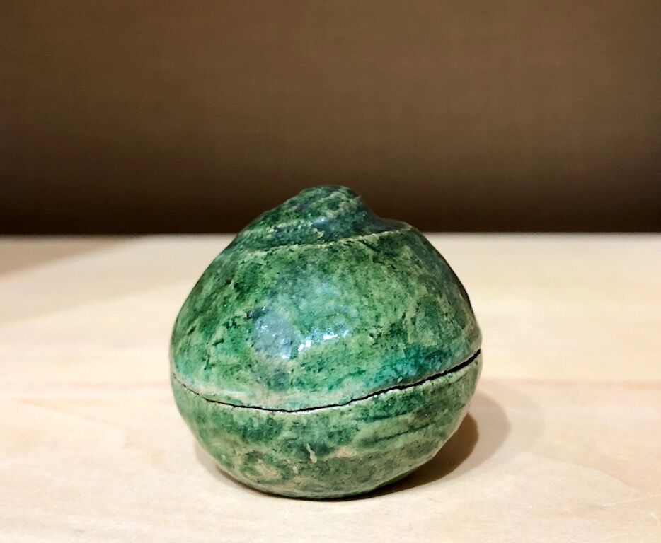 南蛮焼清水楽山作花生無傷共箱古物。