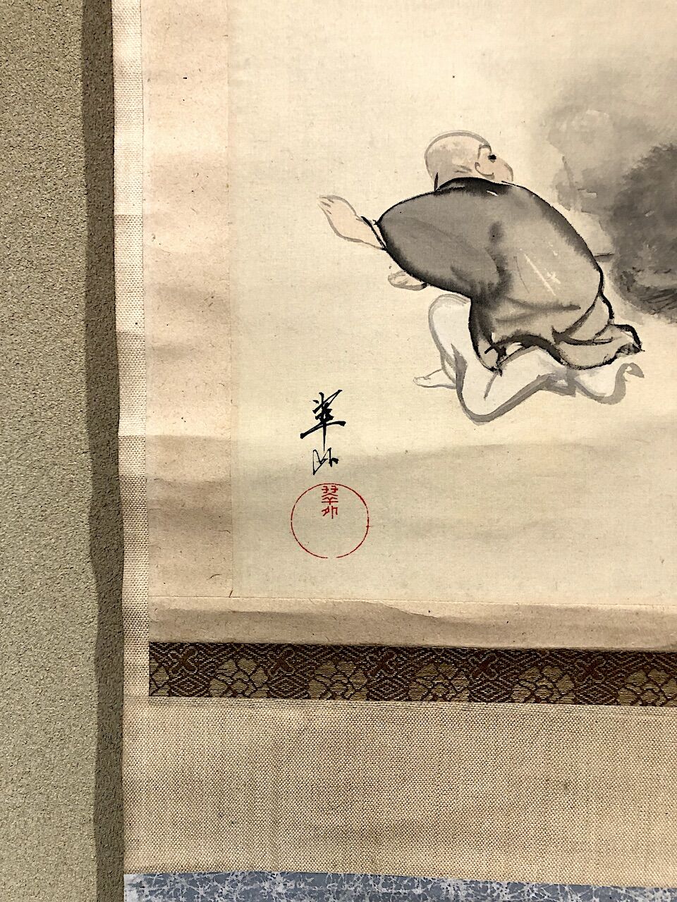 掛軸 お伽噺 「文福茶釜」 萃外 画 賛 不明 紙本彩色 箱合。 | STORES