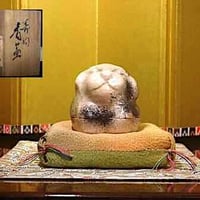 三井大磯 古余呂技窯 川瀬順一（二代竹春）作 交趾 歓冬花 香合 無傷