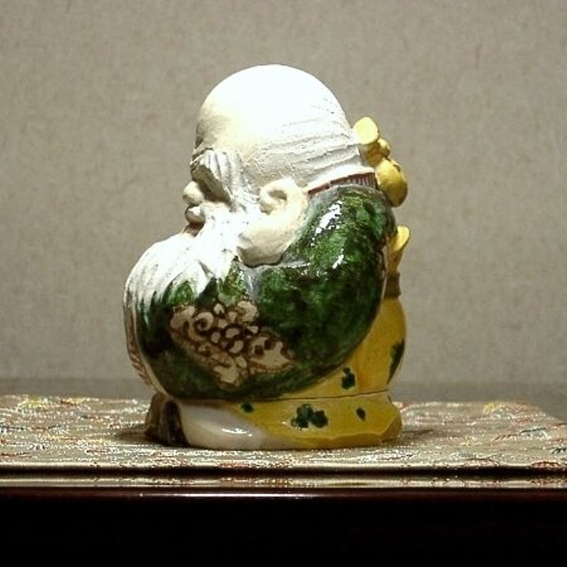 京焼・清水焼　初代 村田陶苑 作　色絵　招福 大黒天像　共箱　無傷。 京焼・清水焼 村田陶菀(初代)作 干支馬ノ絵 茶碗 無傷 共箱 保証