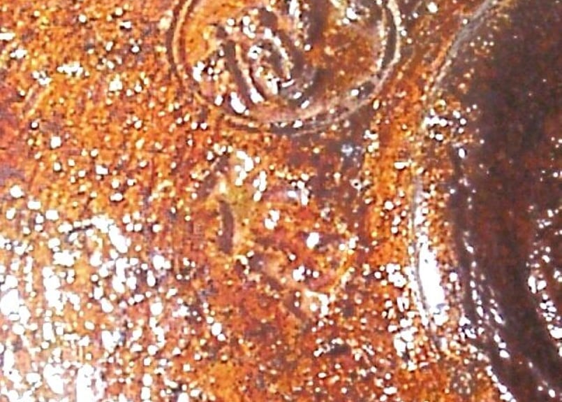 楽焼大樋長楽作飴釉平茶碗在銘「大樋・長楽」無傷共箱古物。