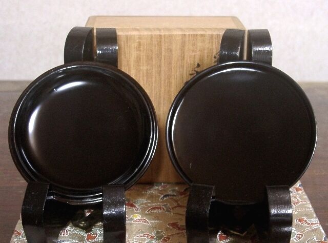 漆工 山田楽全（二代）作 香合 雪月花 無傷 共箱 保証