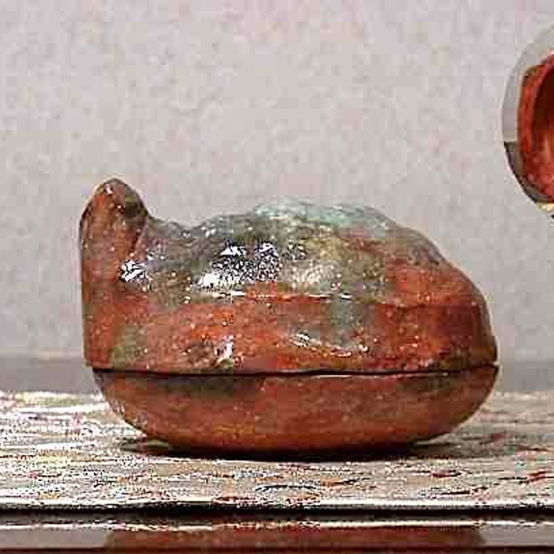 楽焼 内本積雨 作 大亀 香合 無傷 箱合 保証。 | STORESショップARIKA