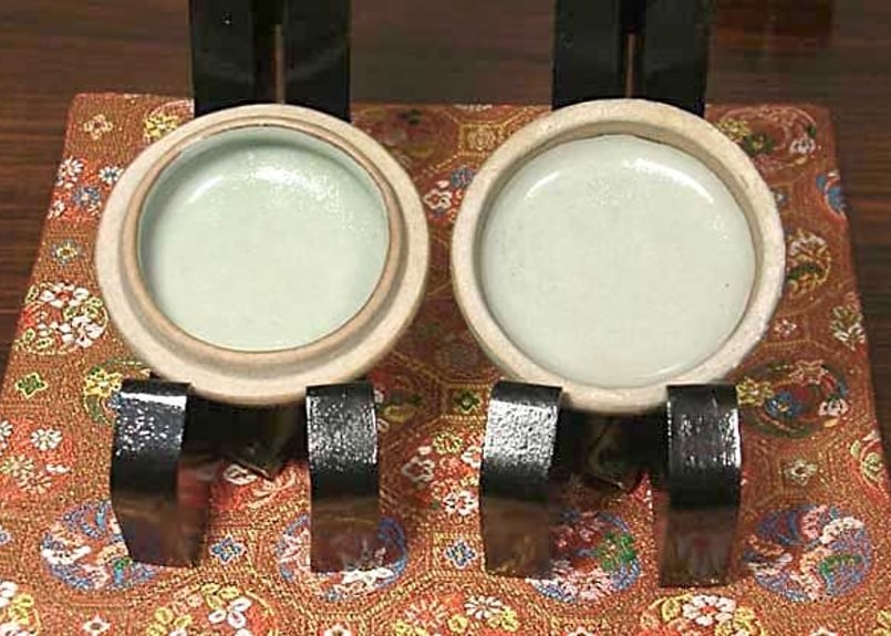京焼・清水焼 真清水蔵六 作 青磁「字」香合 無傷 箱誂 保証 