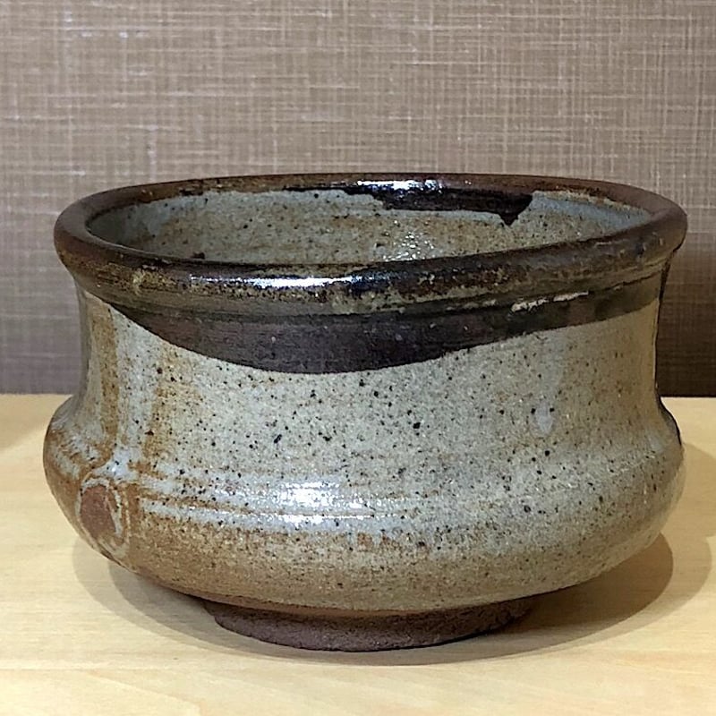 珍品最上手「金蘭花唐草瑠璃釉のころ茶碗」 無傷本物保証