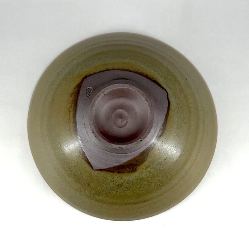 無名異焼 三浦小平次（常山）作 朱紫泥 茶碗 在銘 箱合 古物