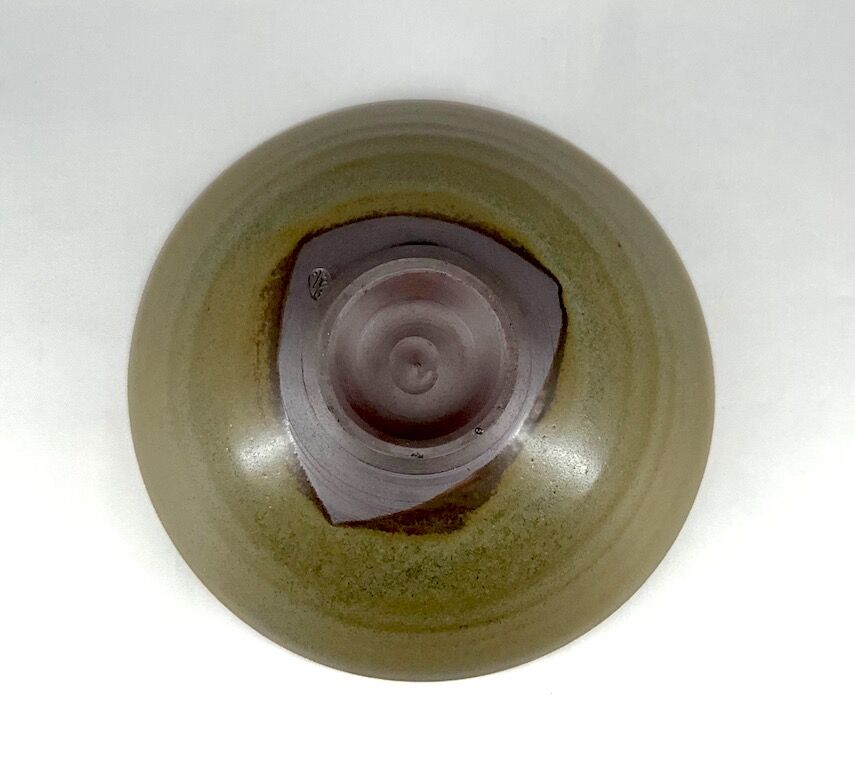 無名異焼 三浦小平次（常山）作 朱紫泥 茶碗 在銘 箱合 古物
