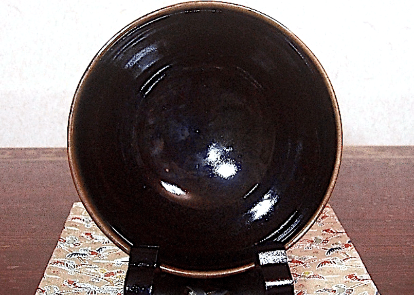 京焼・清水焼真葛窯宮川香斎作御天目茶碗台高杯共無傷共箱古物。