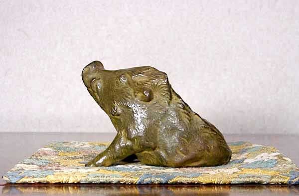 彫刻 ブロンズ 沼田一雅 作 亥 無傷 箱誂 保証。 | STORESショップARIKA