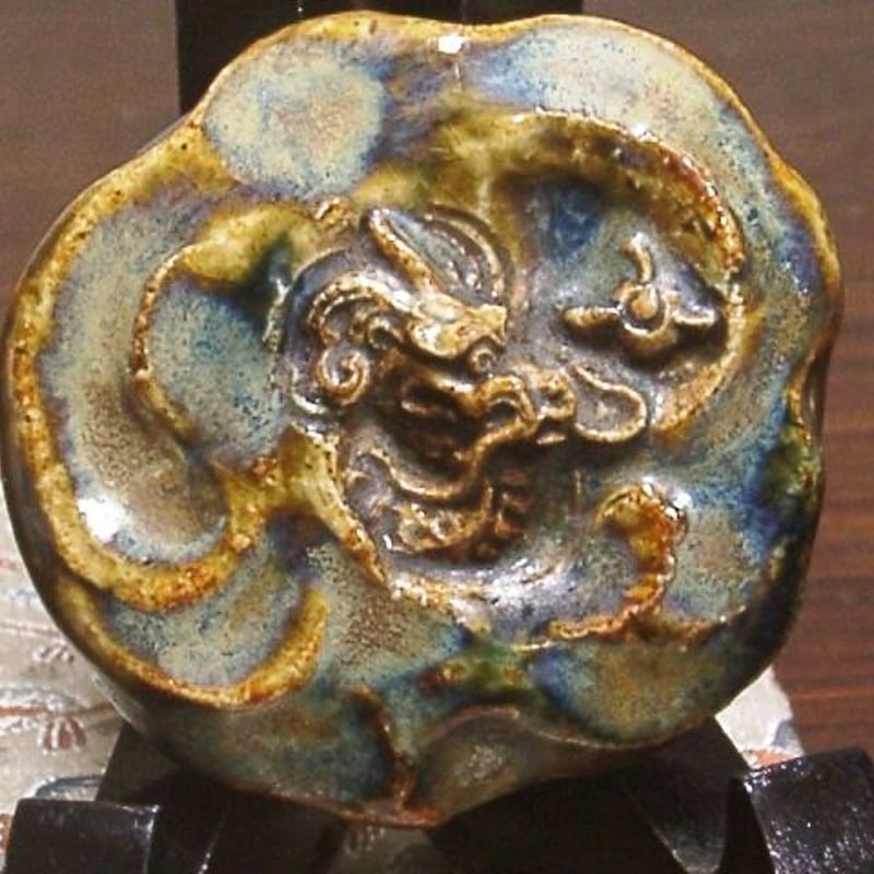 京焼・清水焼　ブロンズ作家　沼田一雅作　香合　銘：雲龍　無傷　共箱　古物。 京焼・清水焼 ブロンズ作家 沼田一雅作 香合 銘：雲龍 無傷 共箱