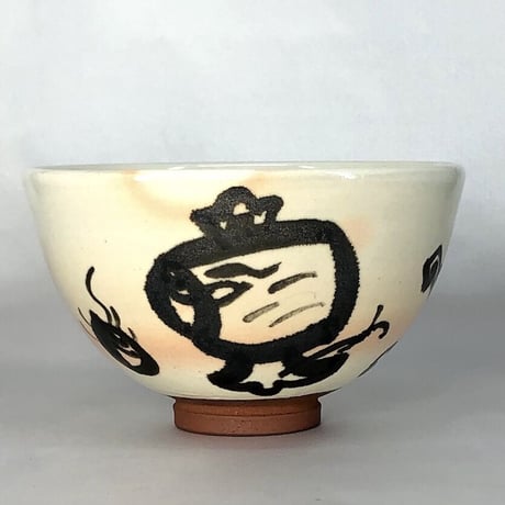 京焼・清水焼　花背窯　徳力富吉郎作　宝づくし　茶碗　在銘　無傷　共箱　古物。