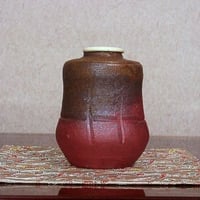 備前焼　人間国宝　山本陶秀作　茶入　無傷　箱合　古物。