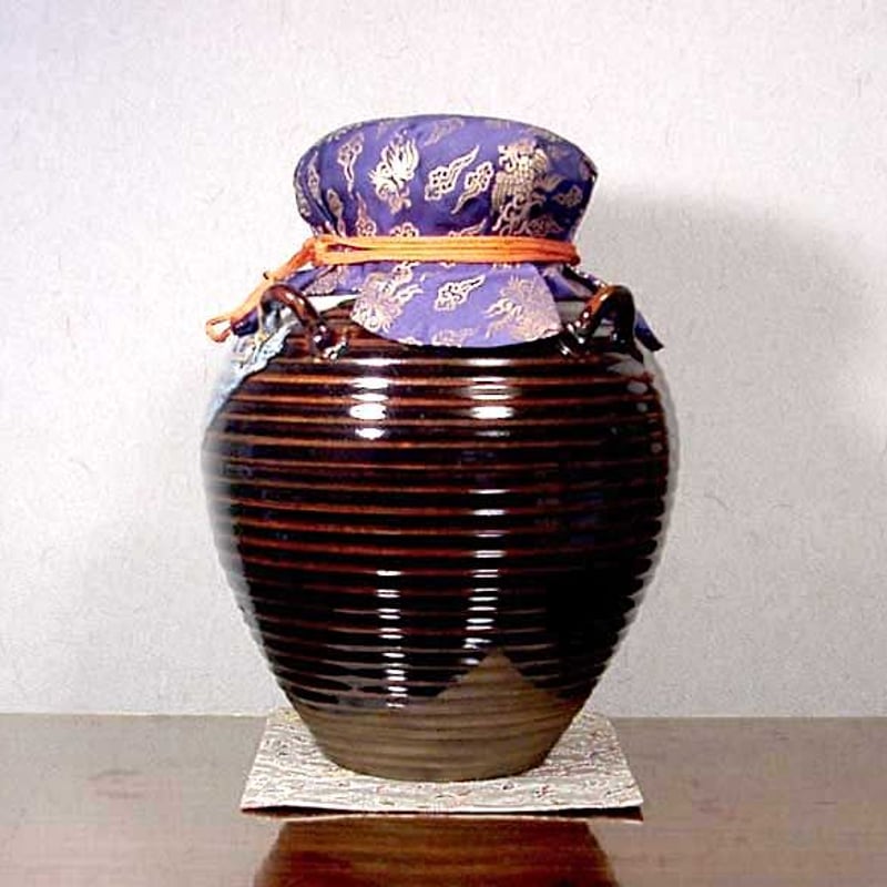 赤膚山焼 大塩昭山 作 飾壷 綱紐共 共箱 無傷 保証。 | STORESショップ