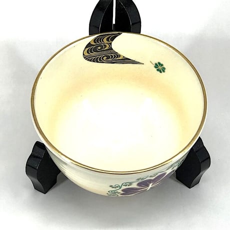 京焼・清水焼　限定販売「ガラシャの白詰草」茶碗　共箱　新作。