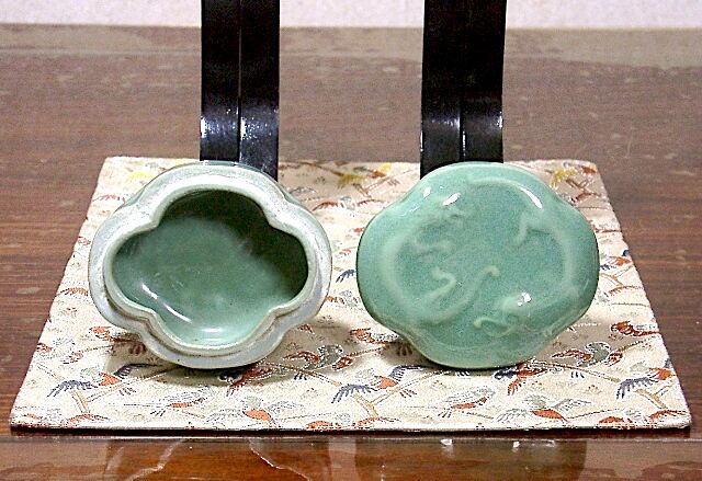 茶道具　京焼　大丸北峰作　染付　山水文　香合　共箱　C　3610 茶道具 京焼 大丸北峰作 染付 山水文 香合 共箱 C 3610 - メルカリ