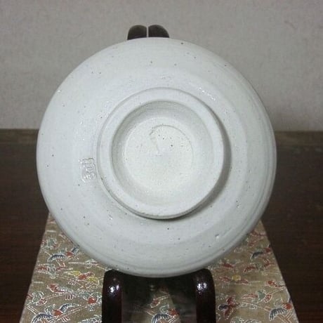 宮之原謙作　賛・為かよ花　作者不明　白磁　茶碗　無傷　箱合　保証。