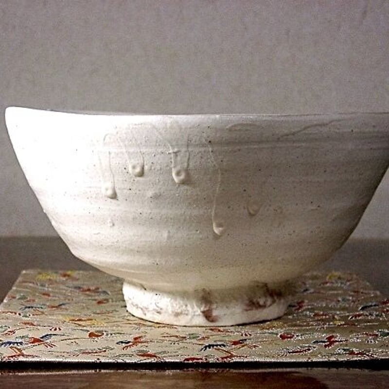 茨城・城里 松尾桃陽作 粉引 茶碗 無傷 共箱 保証。 【公式通販】