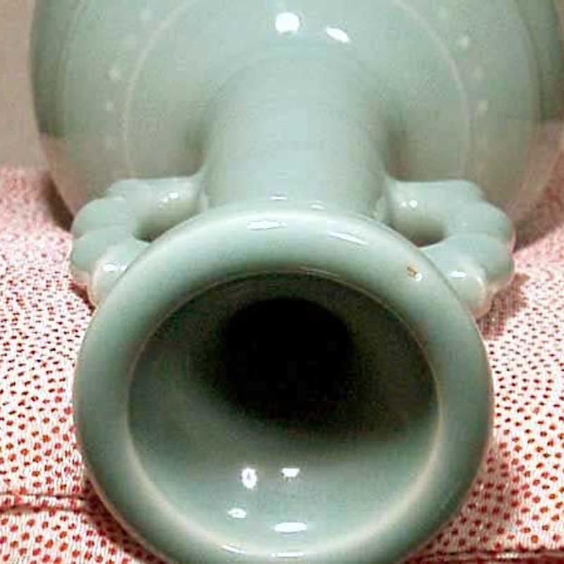 今日庵 日吉窯 加藤丈佳 作 青磁 花瓶 共箱 無傷 保証。 | STORES