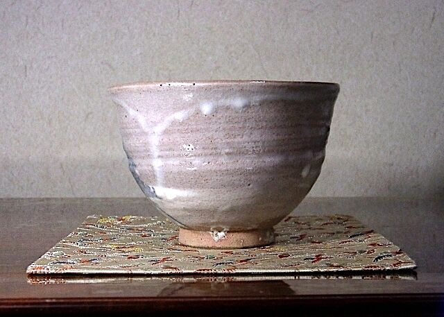 常滑焼 磯村白斎（初代）作 勅題・朝晴雪（大正八年）茶碗 無傷 共箱