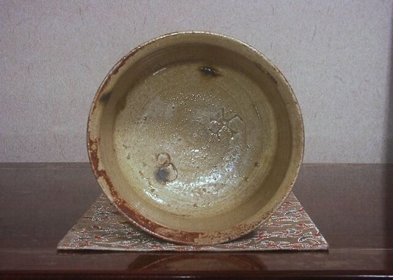 茶道具古瀬戸加藤作助(景正二十五世) 作志野水指共箱C6246