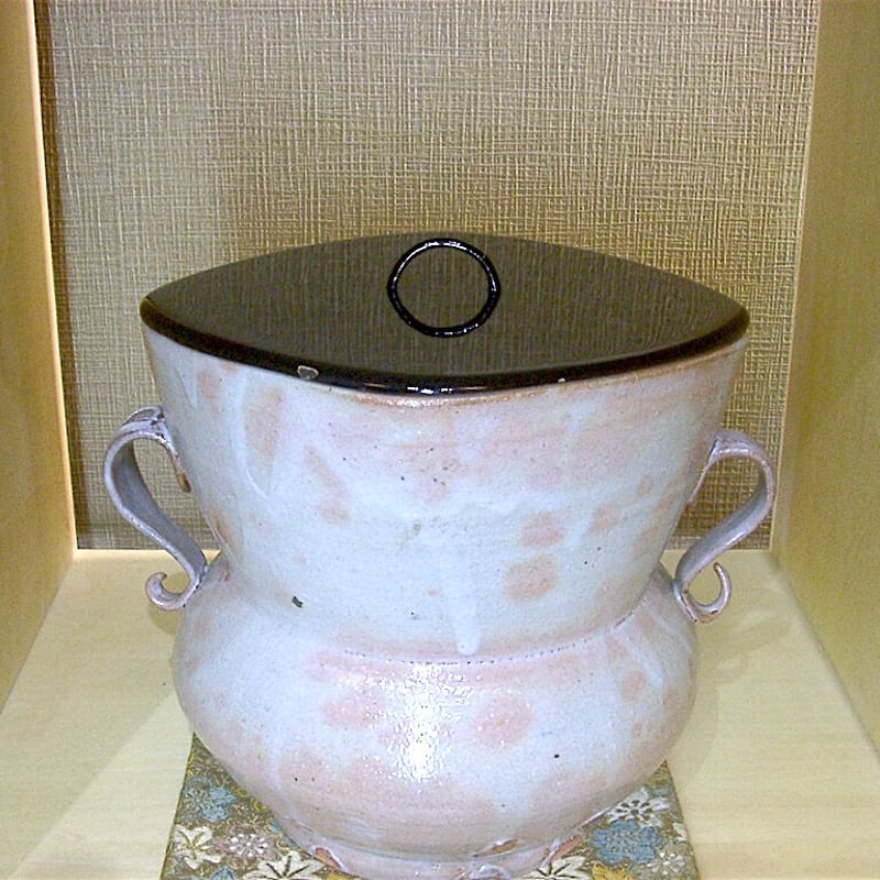 楽山窯 清水日呂志作 御本耳付 水指 無傷 共箱 古物。 | STORES