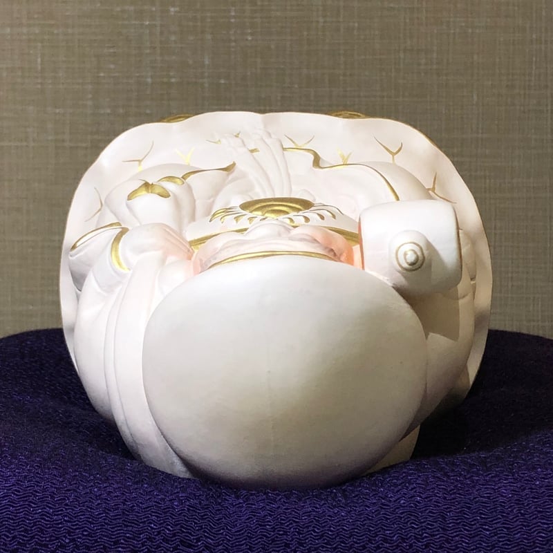 京焼・清水焼 初代 村田陶苑 作 色絵 招福 大黒天像 共箱 無傷