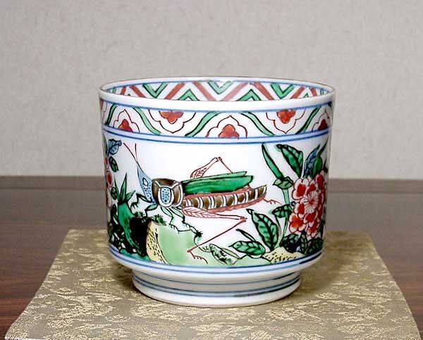 九谷焼 宮永東山（初代）作 九谷大聖寺焼 火入 在銘 無傷 桐箱用心