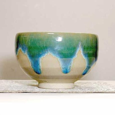 芸州焼 西本瑛泉作 茶碗 無傷 共箱 保証。