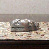 京焼・清水焼 宮川喜吉 作 染付宝尽くし 香合 中宮寺門主自筆「福