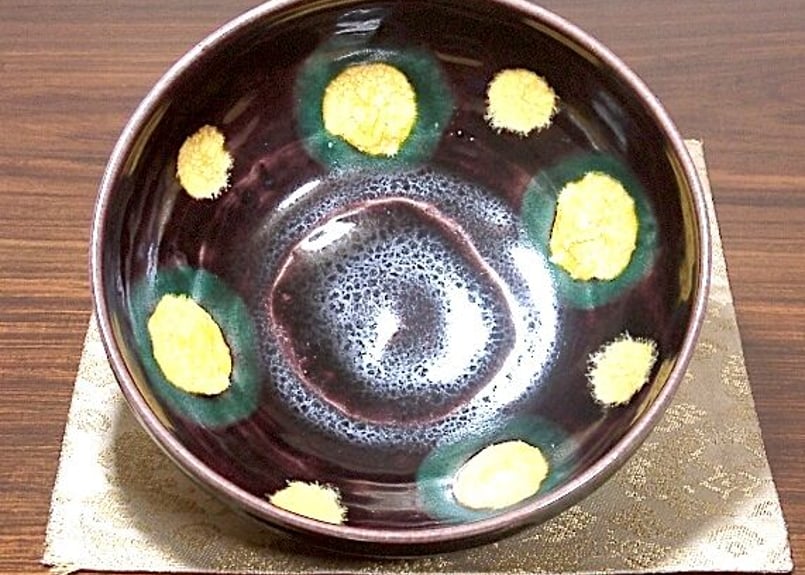 九谷焼 永芳作 黒茶碗 【60年前に永芳窯で購入】 #146 九谷焼 永芳作 黒茶碗 【60年前に永芳窯で購入】 #146 九谷焼 永芳
