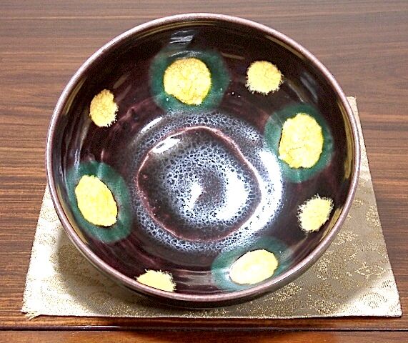 九谷焼 徳田八十吉 作 吉田屋風 御茶碗 無傷 保証 在銘 誂箱