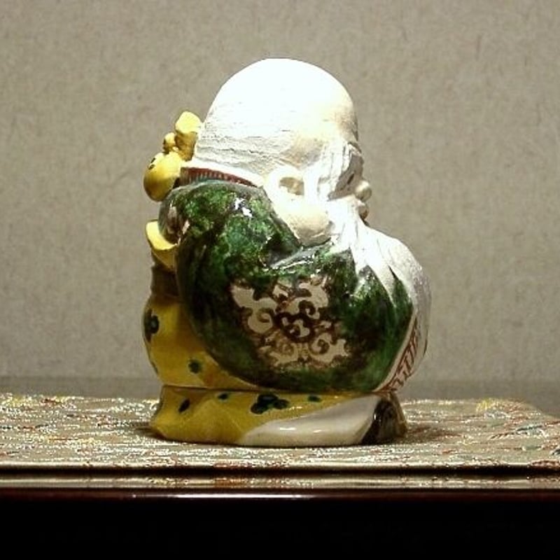 京焼・清水焼 村田陶苑 作 色絵 寿老香合 共箱 無傷 保証