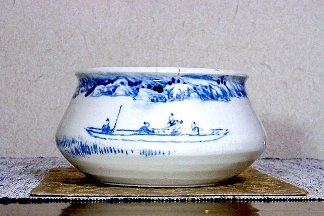 相生舎 織田杏斎 作 半江模画 建水 時代箱 窯傷 保証。 | STORES