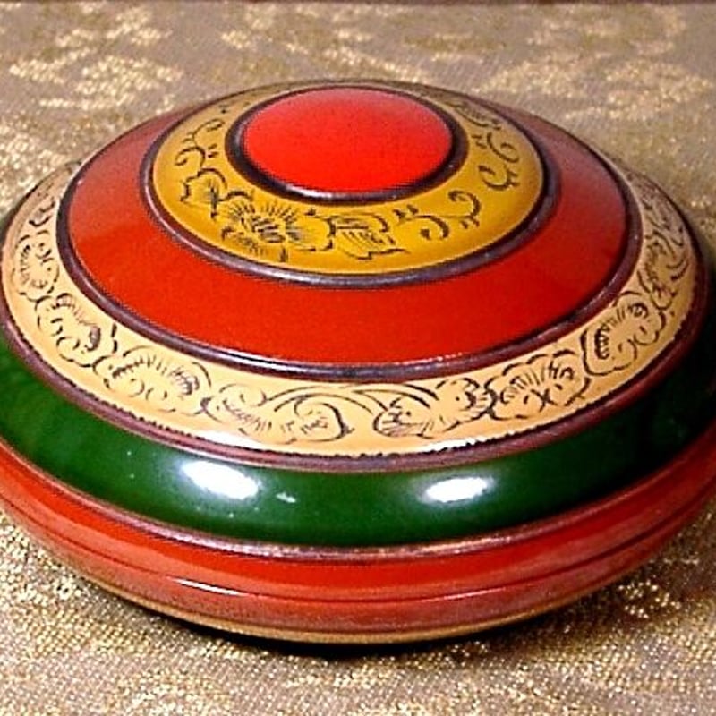 漆工 田中表阿弥（平安） 作 宝珠 香合 共箱 無傷 保証。 | STORES