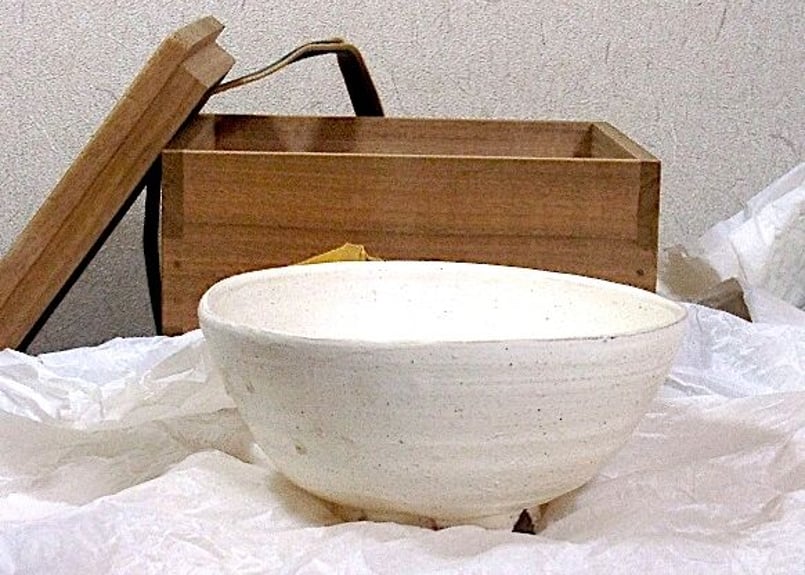 茨城・城里 松尾桃陽作 粉引 茶碗 無傷 共箱 保証 | STORESショップARIKA