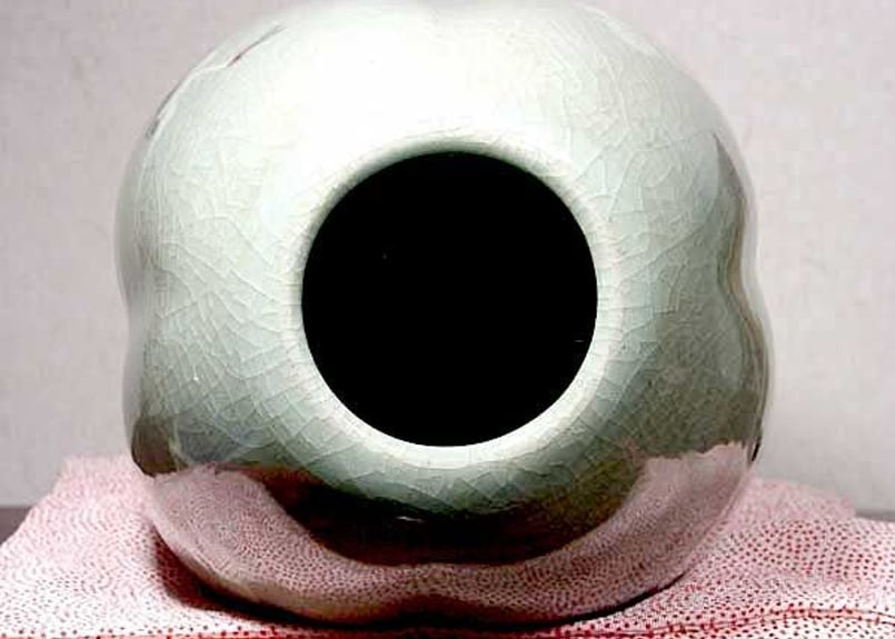 京焼　清水焼　八木一艸作　均窯　花壺　共箱　C　6283C 京焼清水焼八木一艸作均窯花壺共箱C6283C