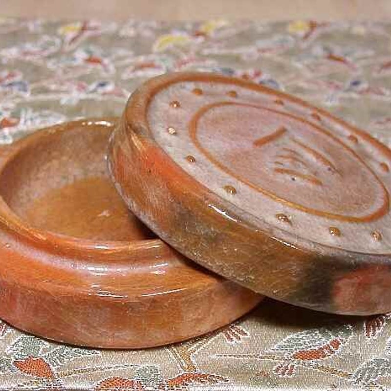 紫野焼　作者不明　金毛　香合　無傷　保護箱　保証。 紫野焼 作者不明 金毛 香合 無傷 箱合 保証。 | STORESショップARIKA